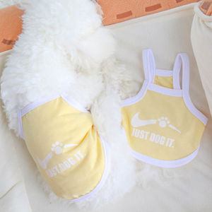 Gilet pour chien avec imprimé Just Dog It, bretelles de couleurs macaron pour petites races, Teddy, Bichon, Pomeranian, léger, printemps-été - Product Image 3