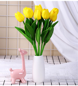 Precio barato al por mayor, tulipán artificial, flor rosa, decoración del hogar, tulipán PU, flor artificial - Product Image 5