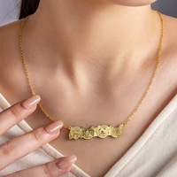 Collier pour enfant avec photo d'animal gravée au laser, certifié CE, en acier inoxydable plaqué or 18 carats, design animal, cadeau pour enfant