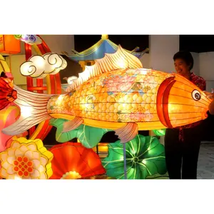 2023 Nice Chinese New Year Animal Lanterns Cloth Wire Handicraft Chinese Artificial Lantern Outdoor for Holiday Display