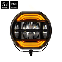 Phare de conduite tout-terrain LED 7 pouces, double couleur DRL, homologué Emark, 12V 24V, phare de travail rond LED ambre pour véhicule tout-terrain 4x4, camion, VTT
