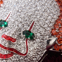 Collier pendentif visage de clown glacé, bijoux hip-hop en strass CZ, chaîne streetwear pour hommes et femmes
