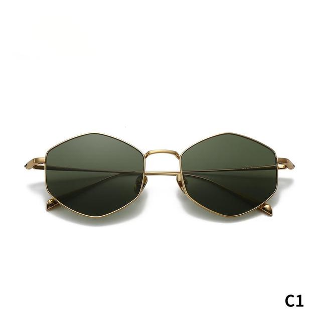 Pure Colors UV400 Anti-UV Retro Full Rim Titanium Frame Unisex Sunglasses