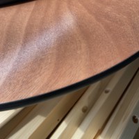 Mesa plegable personalizada para bodas y fiestas, mesa de comedor plegable con forma de media luna en S de madera contrachapada, mesa de comedor móvil plegable