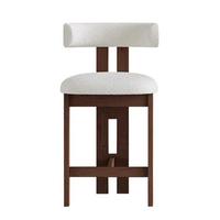 MX196 #   Taburete Alto de Madera Maciza Moderno, Altura Ajustable, Sin Reposabrazos, Tela Personalizable, Uso Comercial, Comedores, Sala de Estar