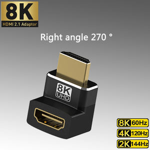 Adaptateur HD 8K mâle vers femelle, rallonge à angle droit 90/270 degrés, <span class=keywords><strong>mini</strong></span>/micro adaptateur HDTV 8K 60Hz 4K 120Hz pour HDTV, ordinateur portable, PS5 - Product Image 3