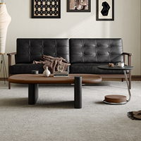 Ensemble de table basse ovale mobile éco-responsable de style moderne du milieu du siècle avec table d'appoint, mobilier de salon de luxe, décoration intérieure design