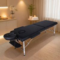 Table de massage portable pliable à trois sections, lit de massage réglable en hauteur avec poignée de transport pour salon, spa, beauté, barbier