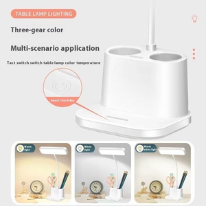 Đa-Chức Năng <span class=keywords><strong>LED</strong></span> Đèn Bàn USB Có Thể Sạc Lại Chủ Bút Ba-Màu Thay Đổi Độ Sáng Đèn Bàn Cho Nghiên Cứu Đọc - Product Image 2