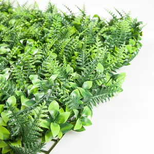 Populaire Decoratieve Hangende Kunstmatige Plastic Plant Gras Muur Groen Blad Plastic Bloem Voor Indoor Decoratie