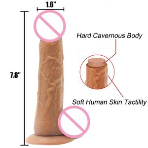 Meistverkaufte <span class=keywords><strong>7</strong></span> Zoll Doppelschichtige Weiche Medizinische Silikon Realistische Dildos für Frauen - Product Image 4