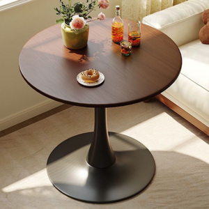 Table à manger moderne ronde <span class=keywords><strong>en</strong></span> bois de noyer <span class=keywords><strong>en</strong></span> cerisier assemblée mobile pour une utilisation <span class=keywords><strong>en</strong></span> hôtel - Product Image 1