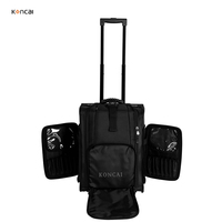 Sac de rangement de voyage pour pinceaux de maquillage, en nylon durable, avec fermeture éclair, motif géométrique tendance, noir, pour FAMA