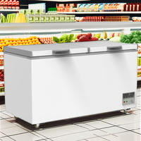 Congélateur coffre horizontal à porte supérieure 280L, congélateur à température unique, vente en gros, congélateur profond