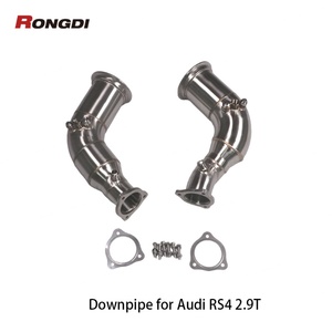 Tuyau d'échappement haute performance en acier inoxydable 304 brossé pour Audi RS4 RS5 B9/B9.5 2.9T 2019-2022 avec capteur OPF - Product Image 1