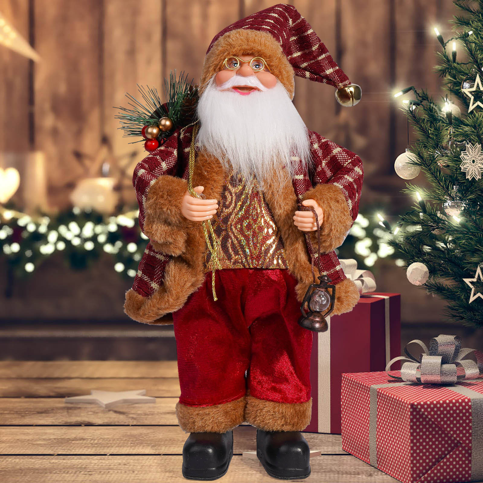 Red and gold santa claus