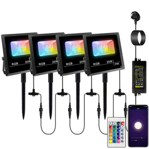 Reflector LED Inteligente con WIFI y Bluetooth, RGB, Control Remoto por Aplicación, Resistente al Agua, Temporizador, Iluminación LED para Jardín, Paredes, Árboles y Paisajes - Product Image 1