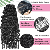 Extensions de cheveux humains au crochet avec plumes, colorées # Extensions de cheveux bouclés Pixie Burmese Deep Wave 4, couleur piano, invisibles pour tressage