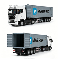 Modèle de camion conteneur en alliage moulé sous pression à l'échelle 1:50 avec logo personnalisé, remorque tracteur, camion de transport pour cadeau d'entreprise, à partir de 14 ans, OEM