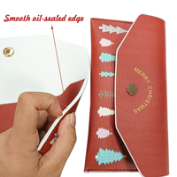Dompet PU Tahan Air Mewah Unisex Kualitas Tinggi Grosir, Penutup Panjang Bermerek Natal