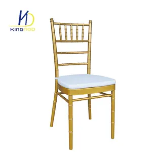 Оптовая продажа от производителя, недорогие стулья для свадьбы и торжества, банкетный стул тиффани золотого цвета с подушкой для продажи