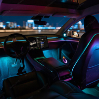 Pour Tesla Model Y, éclairage ambiant LED 12V Symphony pour voiture, contrôle par application, 64 couleurs, éclairage intérieur intelligent à intensité variable