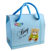 Finition mate maison Textile carton boîte-cadeau enfant couverture couette papier ondulé poignée corde UV avantage gaufrage impression