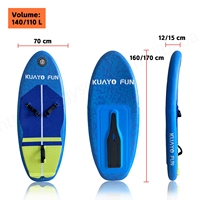 Planches de paddle gonflables GY 110L/140L EVA Carbon Blue avec pompe, sac à dos, leash, pour le surf sur les lacs et les rivières, unisexe