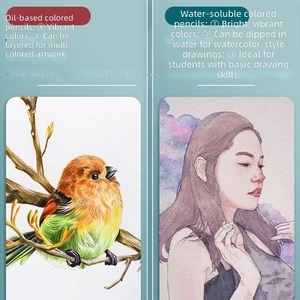 Matite da Disegno con Mina Morbida Solubile in Acqua, Colorate e Miscelabili, a Base di Cera, per Libri da <span class=keywords><strong>Colorare</strong></span> per <span class=keywords><strong>Adulti</strong></span> e Illustrazioni Artistiche - Product Image 2