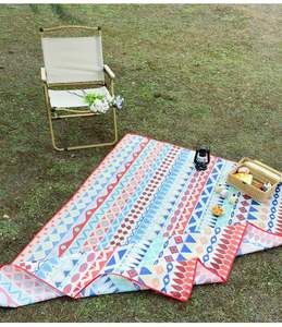 Storage Pouch Waterproof <b>Foldable</b> Outdoor Picnic Blanket Portable <b>Beach</b> Camping Mat With Magnet Straps - Product Image 5