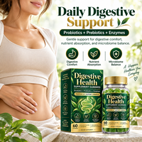 Gummies de soutien digestif avec Inuline, Probiotiques, Amylase, Protéase, Lipase, Cellulase, Formule active 580mg, Approvisionnement en vrac
