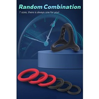 7 Verschiedene Größen Erektionsfördernde Langanhaltende Erwachsenen-Spielzeuge Silikon Penis-Erektionsring-Set für Männer