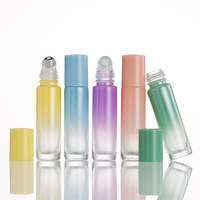 Huile essentielle Unique écologique de 3ml, 5ml, 8ml, 10ml, 15ml, bouteille en verre, bouteille à rouleau de dégradé de couleur pour rouleau de parfum