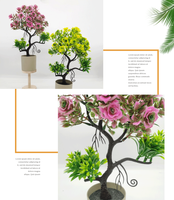 Vente chaude Arbre Artificiel Mini Plantes En Pot En Plastique Valentine Roses Faux Fleur Bonsaï Plantes pour La Maison Décorations De Bureau