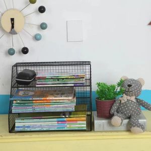 Xi Peptide – support de fichiers de bureau à 3 niveaux, 25x35x26,5 cm, organisateur de rangement en fil métallique pour bureau, maison, salle d'étude - Product Image 4