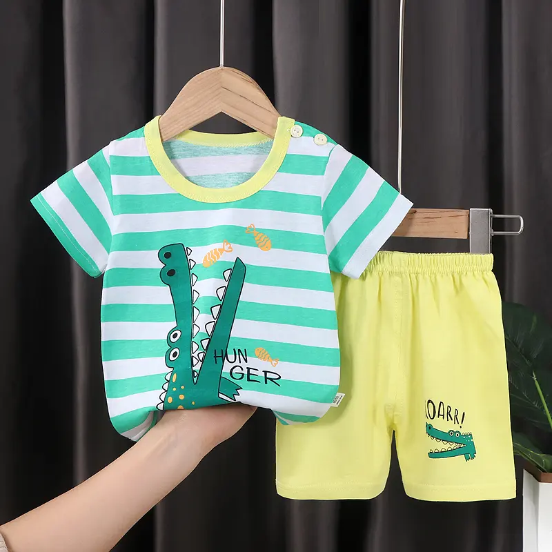 Conjunto de ropa de manga corta para niños y niñas, moda de verano, novedad