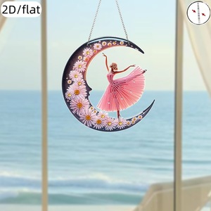 Songwoo Peinture Diamant 5D DIY, Ornement Solaire à Couverture Complète, Motifs Lune Croissante, <span class=keywords><strong>Danseuse</strong></span> de Ballet, Marguerite Florale - Product Image 4
