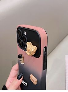 Para Apple 16 Plus Gradient Phone Case Matte Bear iPhone 15 Pro Max Protector <span class=keywords><strong>de</strong></span> <span class=keywords><strong>gama</strong></span> <span class=keywords><strong>alta</strong></span> Café Accesorios Funda para teléfonos <span class=keywords><strong>celulares</strong></span> - Product Image 3
