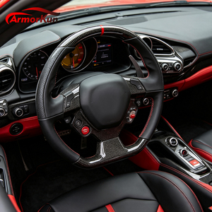 Volante in Pelle e Fibra di Carbonio Personalizzato di Lusso per Upgrade Interni Auto da Corsa, per Ferrari 458 488 California T/F12/Sergio - Product Image 6