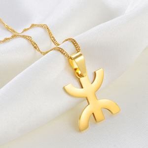 Collier pendentif en acier inoxydable avec symbole berbère africain et chaîne à maillons, style bohème kabyle, <span class=keywords><strong>bijoux</strong></span> amazighs - Product Image 5