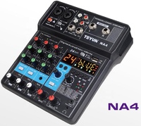 Console de mixage numérique TEYUN NA4, 4 canaux, petite console de mixage numérique, console de mixage pour karaoké, diffusion en direct, mixeur numérique Midas