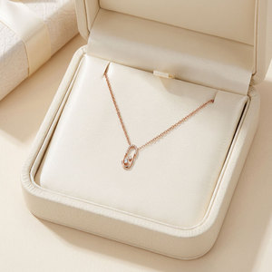 High Quality Wholesale Manufacturer Export Art Deco Trendy Jewelry 18K <b>Solid</b> Rose <b>Gold</b> Real Natural Diamonds <b>Pendant</b> Necklace - Product Image 5