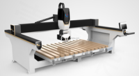 UBO Machine de découpe de pierre CNC à pont 4+1 axes avec moteur 15kW, haute précision pour la découpe de granit, marbre et quartz, pour découpe d'évier et découpe en biseau