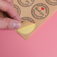 Étiquettes autocollantes imperméables en vinyle avec impression personnalisée, autocollants de remerciement en papier kraft avec logo