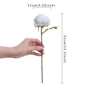 Rosa de Té Artificial de Tallo Corto y Flores Grandes, Flores de Tela de Seda Duraderas, Adecuadas para Bodas DIY - Product Image 2