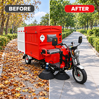 DEEPACK Balayeuse aspirante autoportée à double brosse pour la collecte des feuilles, pour le nettoyage des trottoirs, des routes auxiliaires et des espaces communautaires