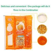 Popcorn Caramel Chocolat Dur au Maïs 3-en-1 Micro-ondable en Sac, Saveur Sucrée, Collations Céréalières, Vente en Gros