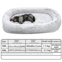 Grand lit pour chien rectangulaire classique, imperméable et lavable, pour les humains et les animaux de compagnie