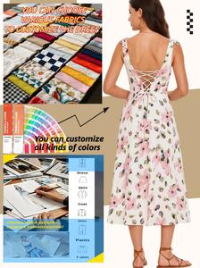 الصيف طباعة الأزهار أنيقة فستان ماكسي الشيفون النساء بلا أكمام عاري الظهر نمط عطلة مساء ثوب حفلة فستان عارضة - Product Image 4