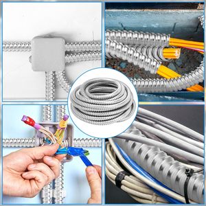 Conduit électrique extérieur à paroi réduite Tubes ondulés flexibles galvanisés Conduit métallique électrique pour le câblage <span class=keywords><strong>Greenfield</strong></span> - Product Image 3